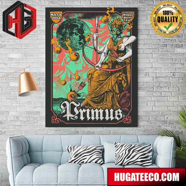 Primus Poster For Tonight’s Show In Wilkes Barre Pa May 6 2024 Home Decor Poster Canvas
