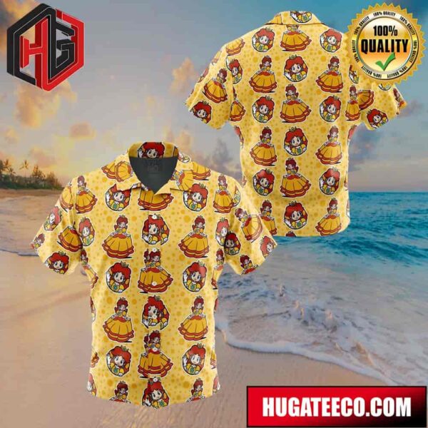 Princess Daisy Super Mario Bros Button Up Animeape Hawaiian Shirt