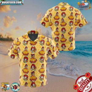 Princess Daisy Super Mario Bros Button Up Hawaiian Shirt