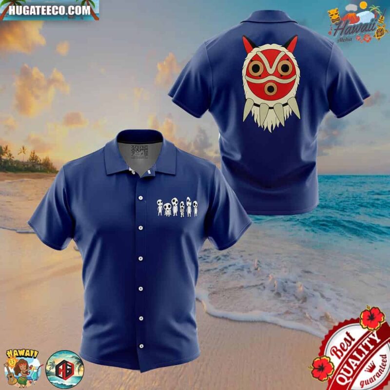 Princess Mononoke Studio Ghibli Button Up Hawaiian Shirt