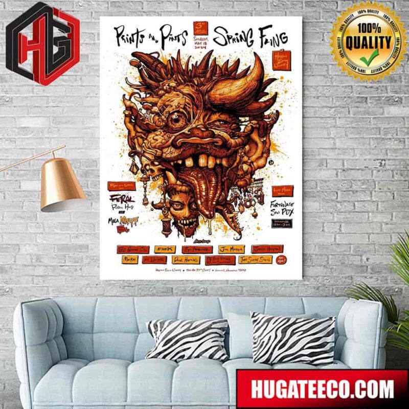 Prints And Pints Spring Fling Saturday May 18 2024 At Heathen Estate Winery Vancouver Washington Poster Canvas