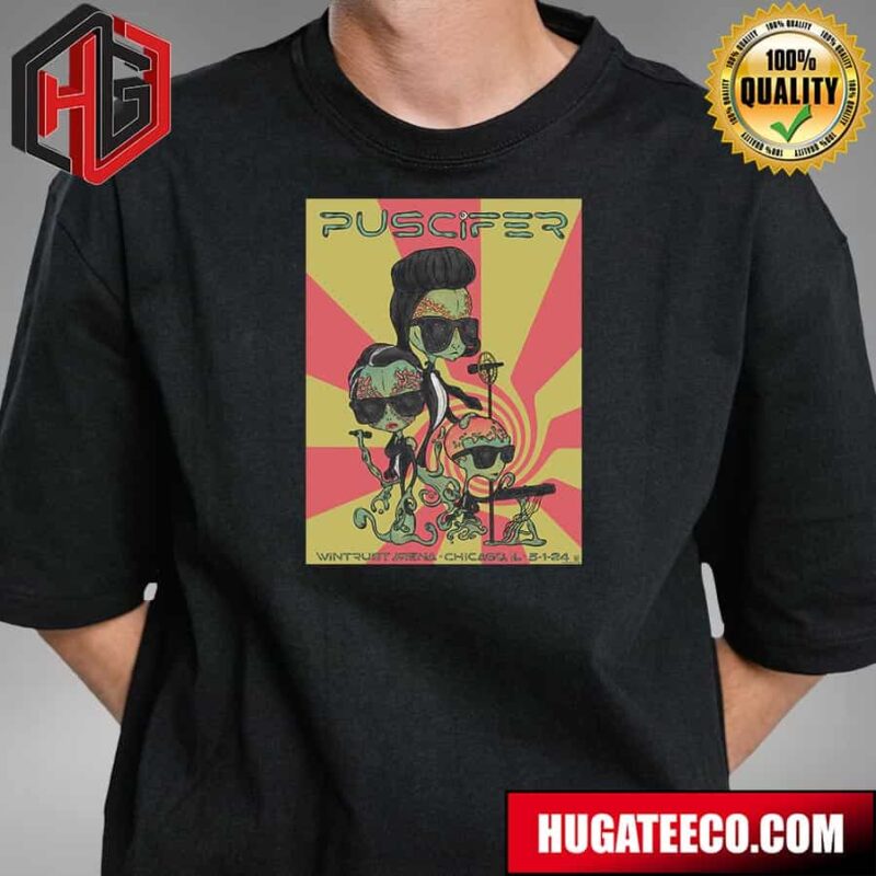 Puscifer Show Poster For Chicago Il On May 1st 2024 Limited Edition T-Shirt