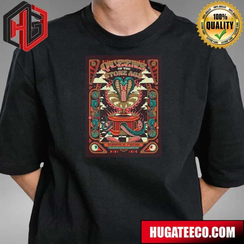 Queen Of The Stone Age Show At Wilmington NC 7th May 2024 Live Oak Bank Pavillon At Riverfront Park T-Shirt