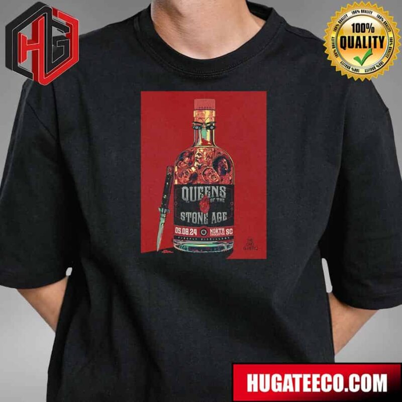 Queens Of The Stone Age May 8 2024 North Charleston Sc Home Of Firefly Distillery The End Is Nero T-Shirt Hoodie