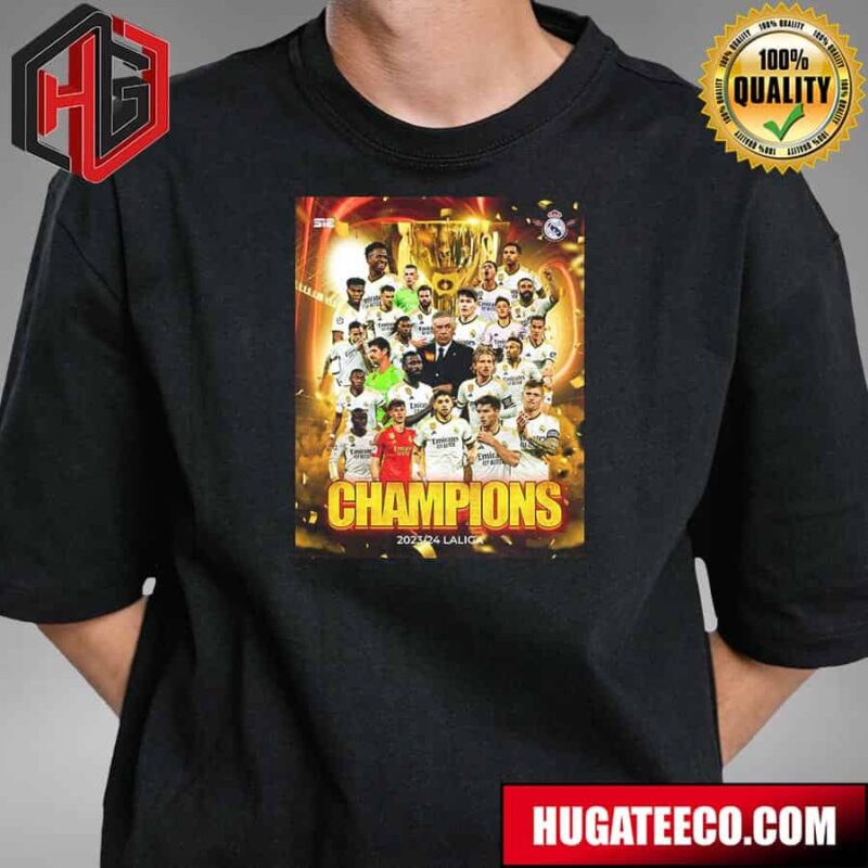 Real Madrid Receives Its 36th Laliga Ea Sports Title Congratulations Champion 2023-24 Unisex T-Shirt