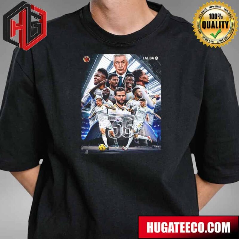 Real Madrid Receives Its 36th Laliga Ea Sports Title Congratulations Champion Unisex T-Shirt