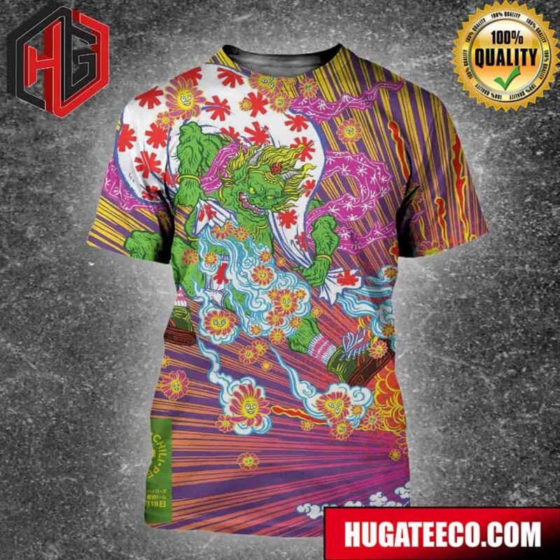 Red Hot Chili Peppers Tokyo Dome May 18th 20th 2024 Concert Posters In Japan By Favorite Illustrators Yuko Shimizu Limited Edition Fujin Traditional Japanese Art Wind God All Over Print Shirt