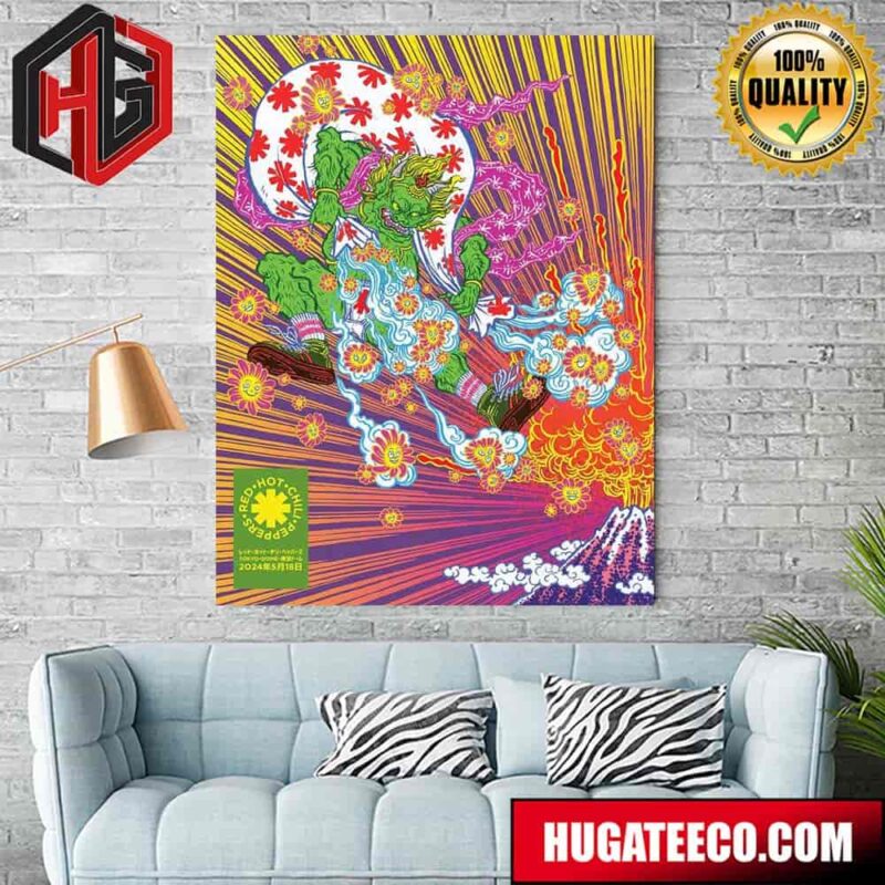 Red Hot Chili Peppers Tokyo Dome May 18th 20th 2024 Concert Posters In Japan By Favorite Illustrators Yuko Shimizu Limited Edition Fujin Traditional Japanese Art Wind God Poster Canvas
