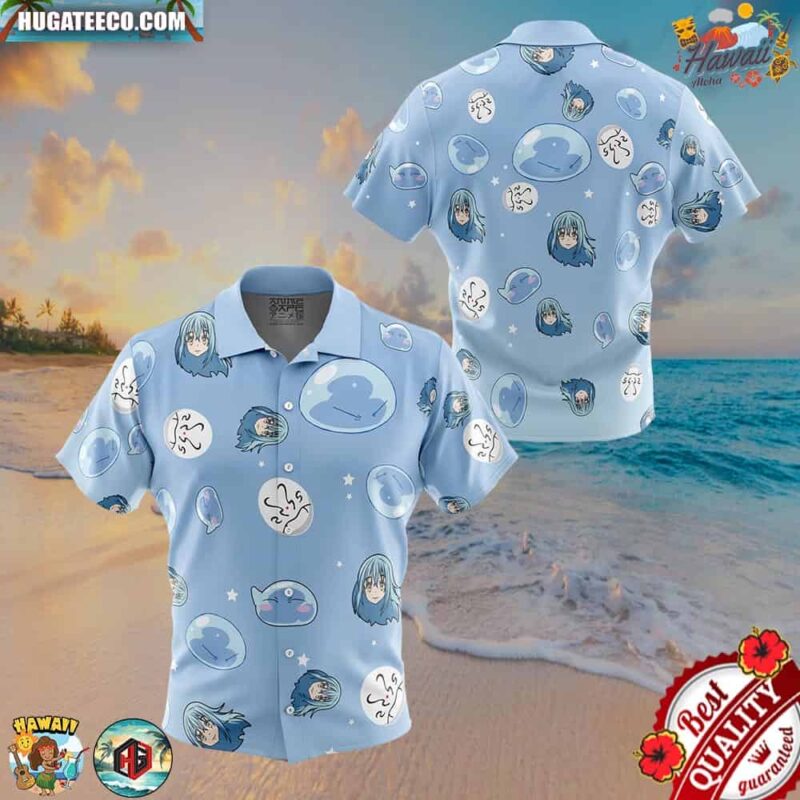 Rimuru Tempest Pattern That Time I Got Reincarnated as a Slime Button Up Hawaiian Shirt