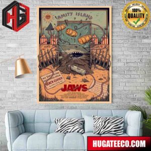 Sam Dunn Illustration Official Jaws Poster Release With Vice Press On Thursday 2nd Of May Poster Canvas