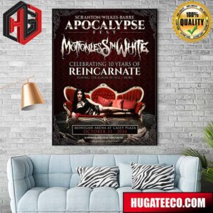 Scranton Wilkes Barre Apocalypse Fest Motionless In White Celebrating 10 Years Of Reincarnate Playing The Album In Full And More At Casey Plaza On October 31 2024 Poster Canvas