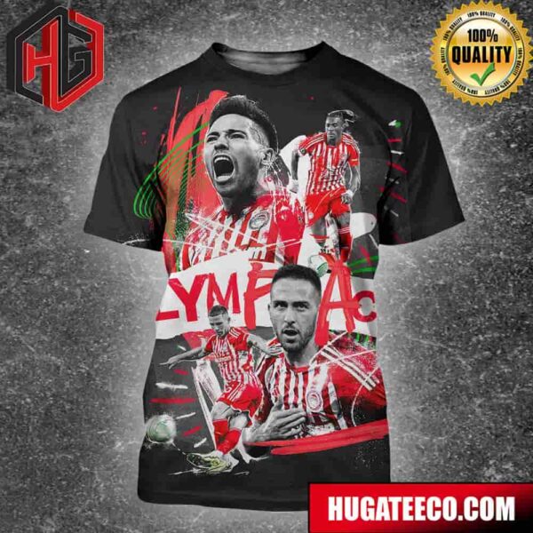 Olympiakos FC UEFA Europa Conference League Champions 2023-24 Garden House Flag 3D T-Shirt