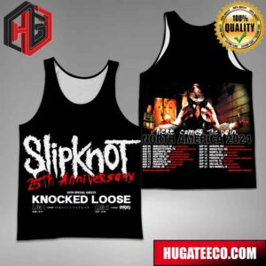 Slipknot 25th Anniversary Tour With Special Guests Knocked Loose Here Comes The Pain North America 2024 Schedule Lists Unisex All Over Print Tank-Top T-Shirt