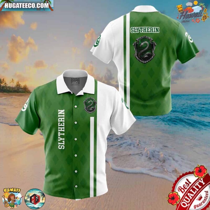 Slytherin Harry Potter Button Up Hawaiian Shirt