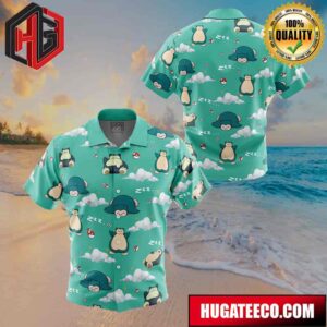 Snorlax Pattern Pokemon Button Up Animeape Hawaiian Shirt