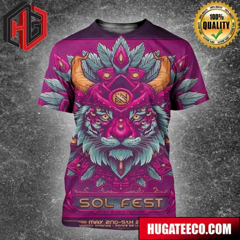 Sol Fest May 2nd 5th 2024 Vortex Springs Ponce De Leon Florida Official Poster Incredible 3D T-Shirt