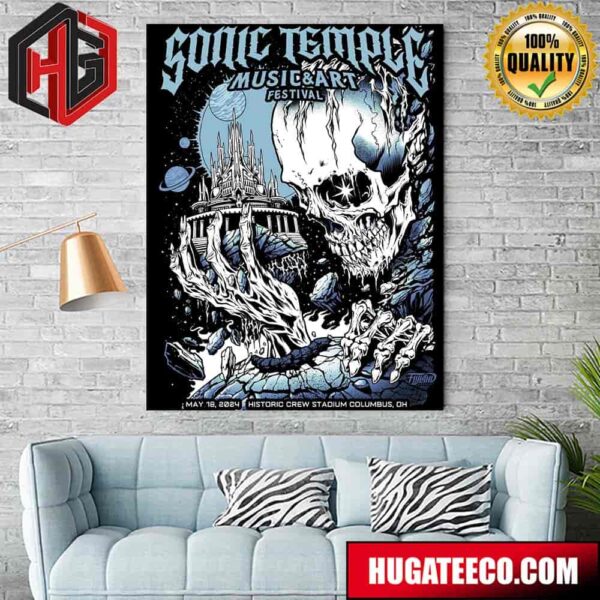 Sonic Temple Art And Music Festival Columbus  May 18 2024 Historic Crew Stadium Columbus Oh Poster Canvas