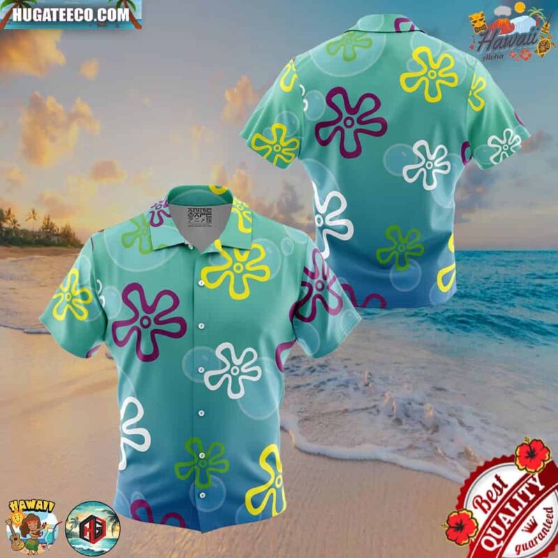 SpongeBob Pattern SpongeBob SquarePants Button Up Hawaiian Shirt