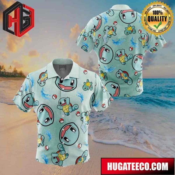 Squirtle Pattern Pokemon Button Up Animeape Hawaiian Shirt