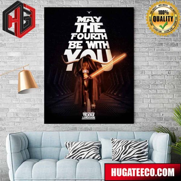 Texas Longhorns Star Wars May The 4th Be With You Home Decoration Poster Canvas