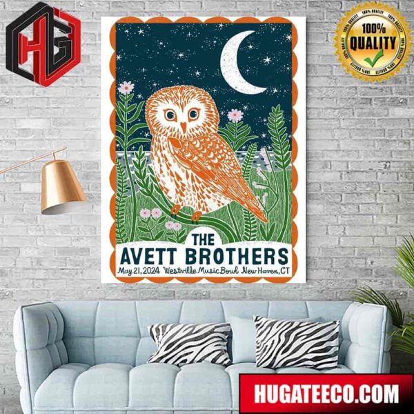 The Avett Brothers Poster For Show At Westville Music Bowl New Haven Ct May 21 2024 Poster Canvas