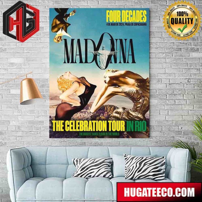 The Celebration Tour In Rio The Biggest Dance Floor In The World Madonna Four Decades 4 De Maio De 2024 Praia De Copacabana Home Decor Poster Canvas