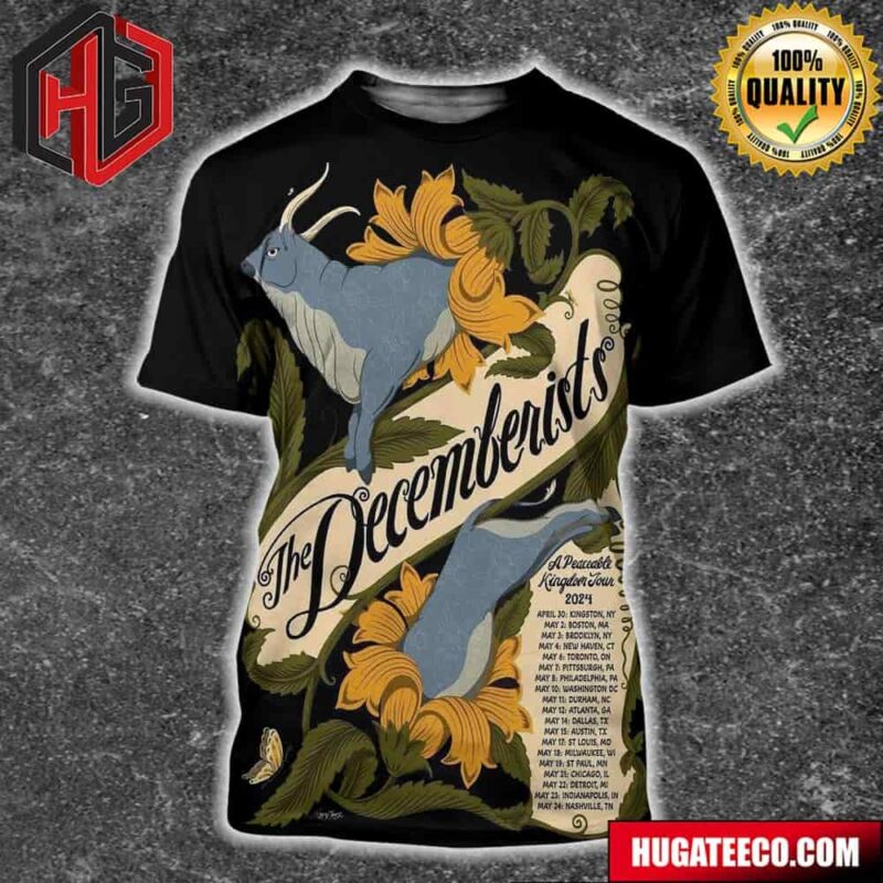 The Decemberists Show A Peaceable Kingdom Tour 2024 Schedule List All Over Print Shirt