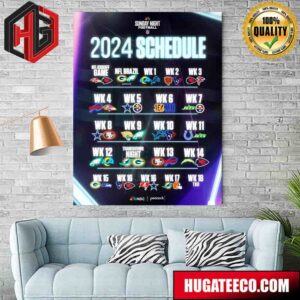 The Full Sunday Night Football NFL 2024 Schedule List Home Decor Poster Canvas