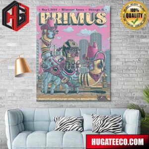 The Poster For Tonight’s Primus Show In Chicago Il On May 1st 2024 Limited Edition Poster Canvas