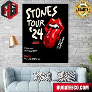 The Rolling Stones 24 Hackney Diamonds Special Guest Jon Batiste May 23 Metlife Stadium Home Decor Poster Canvas