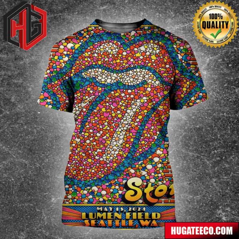 The Rolling Stones May 15 2024 Lumen Field Seattle WA Tour Merchandise Limited Edition 3D T-Shirt