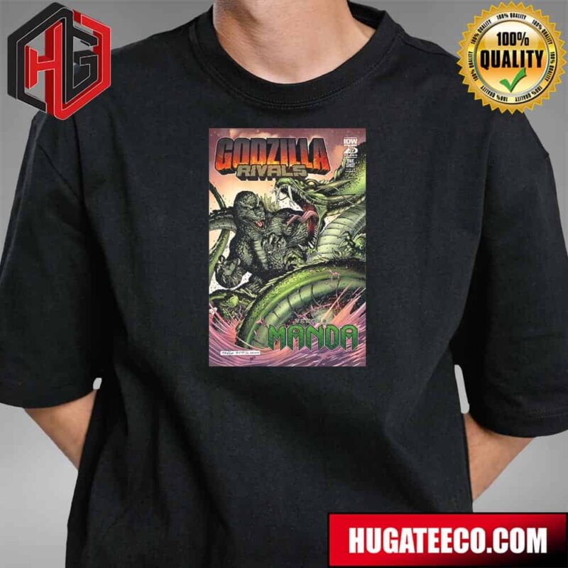 The Year Of The Dragon Wave With Godzilla Rivals Vs Manda By Jake Lawrence On July 31 2024 From Idw Publishing 25 Years T-Shirt