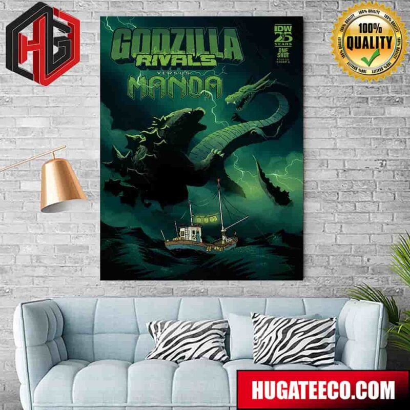 The Year Of The Dragon Wave With Godzilla Rivals Vs Manda By Jake Lawrence On July 31 From Idw Publishing Home Decor Poster Canvas