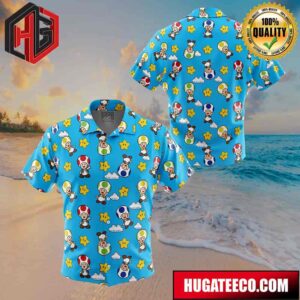 Toad Pattern Super Mario Button Up Animeape Hawaiian Shirt