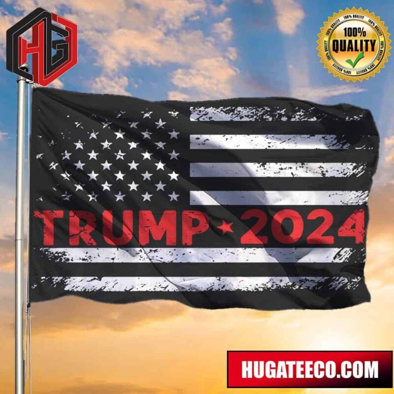 Trump 2024 Flag American Old Retro Flag Patriotic For Donald Trump 2024 Presidential Election 2 Sides Garden House Flag