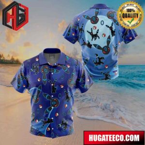 Umbreon Shiny Pattern Pokemon Button Up Animeape Hawaiian Shirt