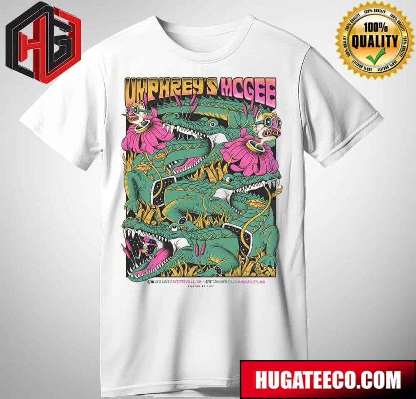 Umphrey’s Mcgee May 16 2024 Jj’s Live At Fayetteville Ar 17 May 2024 Grinders Kc Kansas City Mo Unisex T-Shirt Hoodie