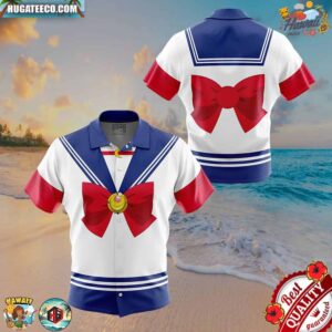 Usagi Tsukino Sailor Moon Button Up Hawaiian Shirt
