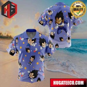 Vegeta Pattern Dragon Ball Button Up Animeape Hawaiian Shirt