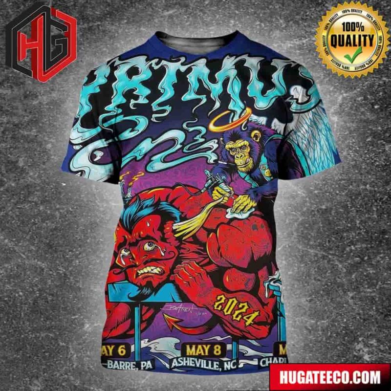Vip Poster For A Few Different Primus Shows The Wilkes-Barre Pa Asheville NC And Charleston Sc Shows On May 6-8-9 2024 All Over Print Shirt