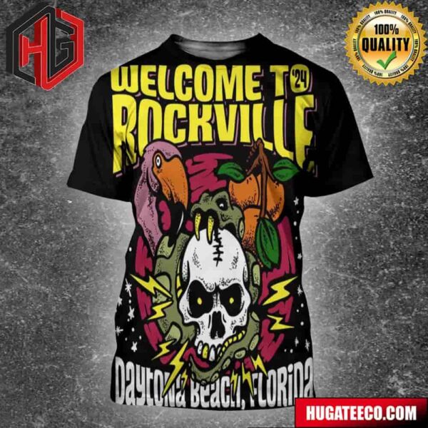 Daytona International Speedway Welcome To Rockville Daytona Beach 2024 Line Up All Over Print Shirt