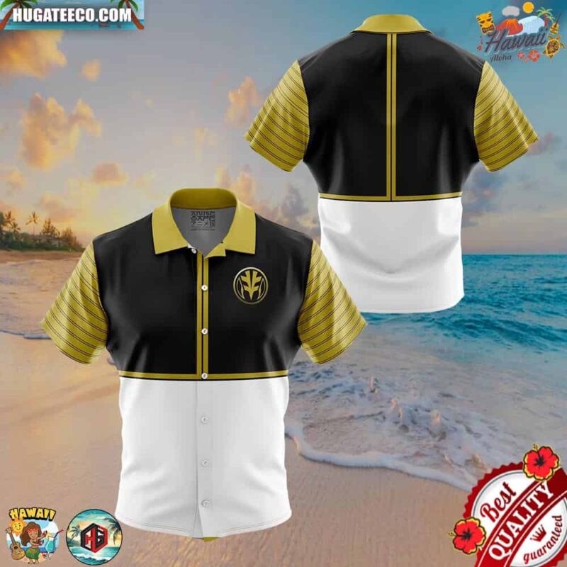 White Ranger Mighty Morphin Power Rangers Button Up Hawaiian Shirt