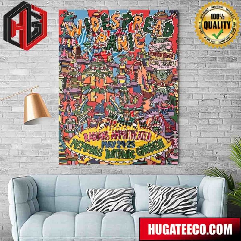 Widespread Panic Show On May 24th Radians Amphitheater Memphis Botanic Garden Merch Poster Canvas
