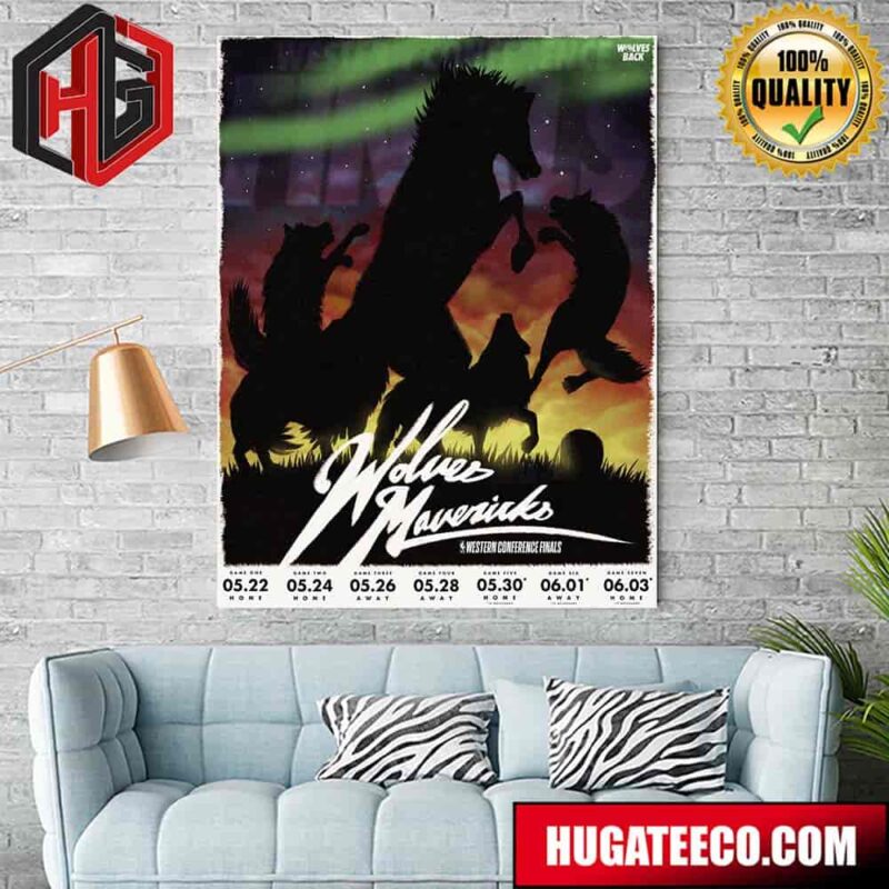 Wolves Mavericks NBA Western Conference Finals Schedule List Poster Canvas