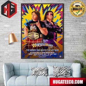 Wrestlemania Viii Rowdy Roddy Piper Vs Bret Hit Man Hart Jonathan Bartlett Home Decor Poster Canvas