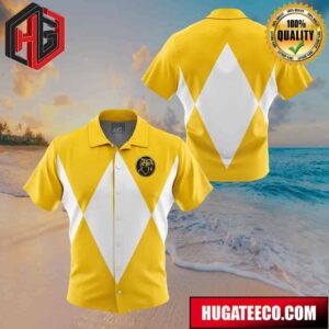 Yellow Ranger Mighty Morphin Power Rangers Button Up Animeape Hawaiian Shirt