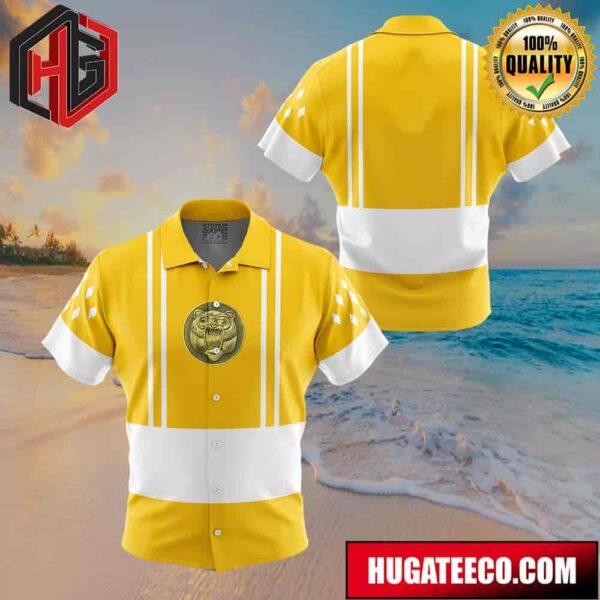 Yellow Ranger Ranger Ninjetti Mighty Morphin Power Rangers Button Up Animeape Hawaiian Shirt