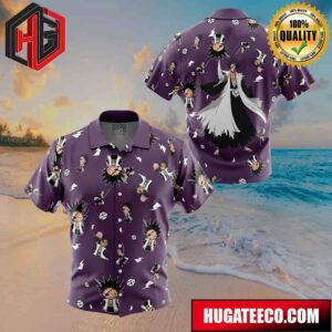 Zaraki Kenpachi Pattern Bleach Button Up Animeape Hawaiian Shirt