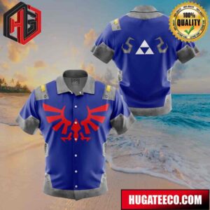 Zelda Shield Style The Legend Of Zelda Button Up Animeape Hawaiian Shirt