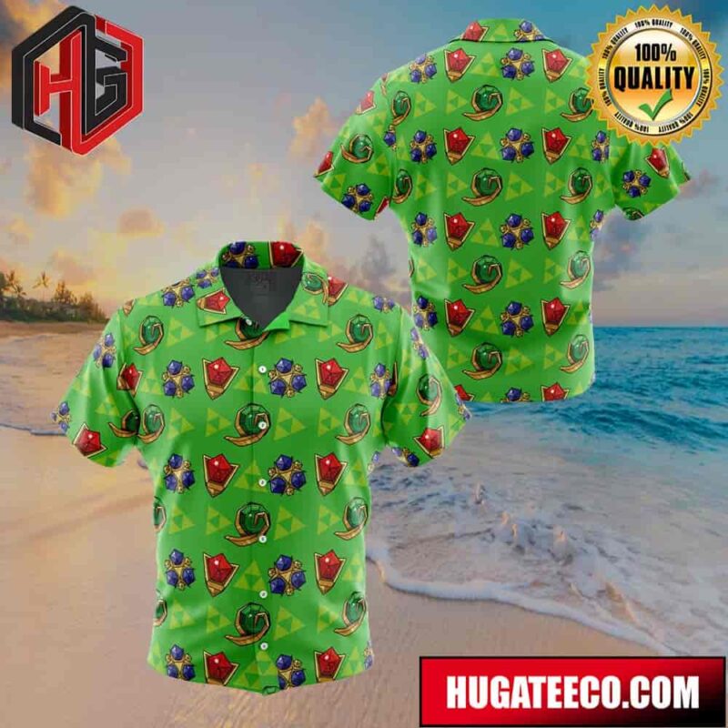 Zelda Spiritual Stones Legend Of Zelda Button Up Animeape Hawaiian Shirt